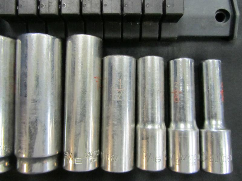 Mac Tools 10 PC. SAE 6 PT Deep Sockets w/Craftsman socket tray USED!!!, US $0.99, image 3