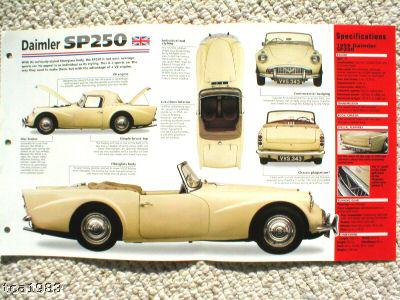 1959 / 1960 / 1961 / 1962 / 1963 / 1964 dailmer sp250 / sp-250 imp brochure