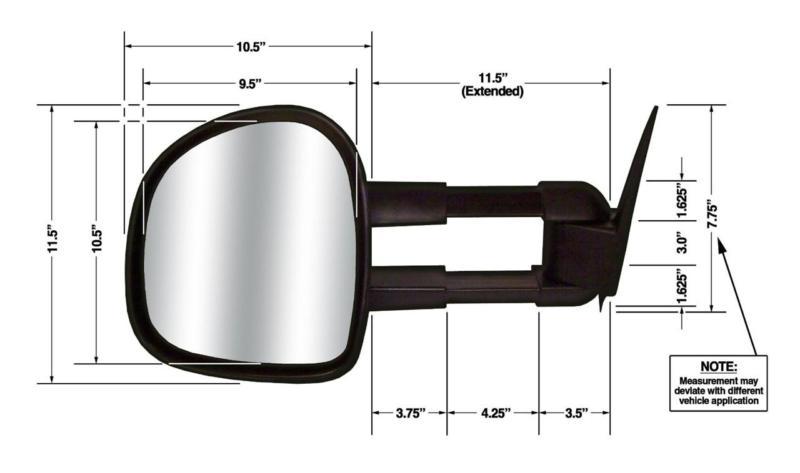 New cipa 70100 chevy gmc magna extendable replacement towing mirror right side