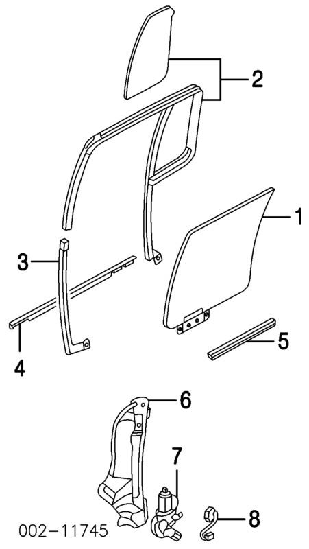 Dd9873gty 2002-06 ford lincoln explorer mountaineer door rear left glass