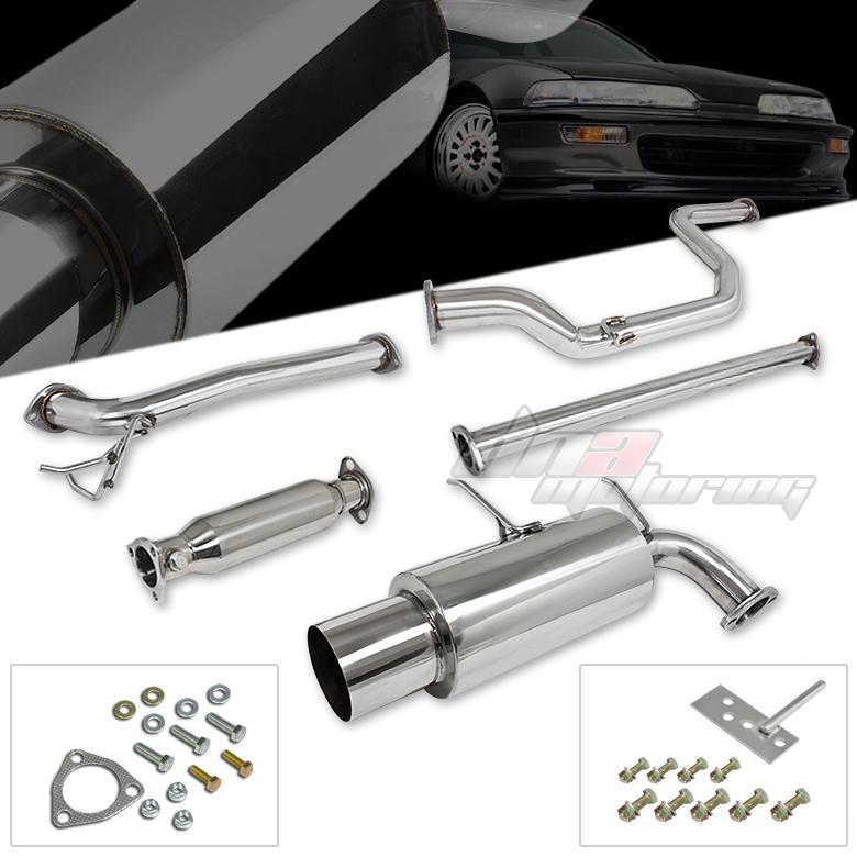 90-93 acura integra db racing catback exhaust system 4.5"muffler cat back+piping