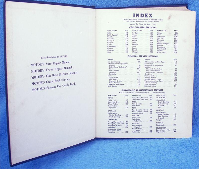 Sell MOTOR'S AUTO REPAIR MANUAL 1953 1963 26th EDITION in Mukwonago