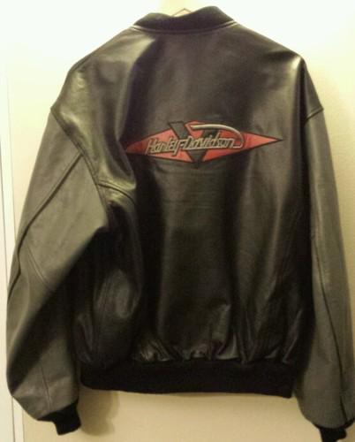 Harley davidson jacket, *authentic* size Large Black and Gray. Genuine Leather, US $225.00, image 2