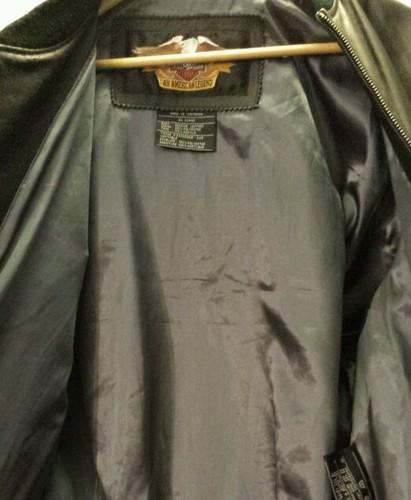Harley davidson jacket, *authentic* size Large Black and Gray. Genuine Leather, US $225.00, image 9