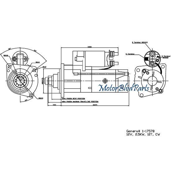 94-00 ford f series diesel econoline 7.3l tyc replacement starter motor 1-17578