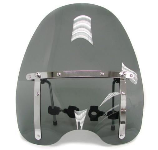 Smoke tinted windshield for yamaha cruiser & standard 1969-2012 +chrome hardware