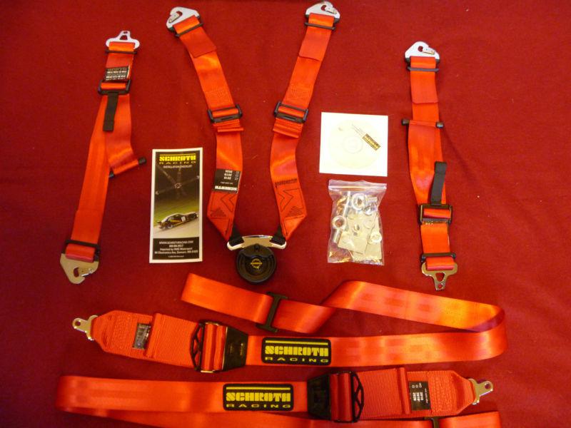NEW SCHROTH RACING PROFI HANS 6PT CAMLOCK HARNESS RED, US $200.00, image 2