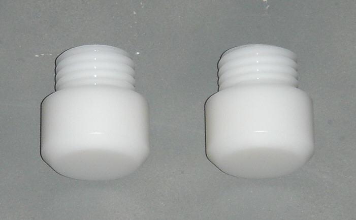 White delrin caps for 5 inch frame slider pucks