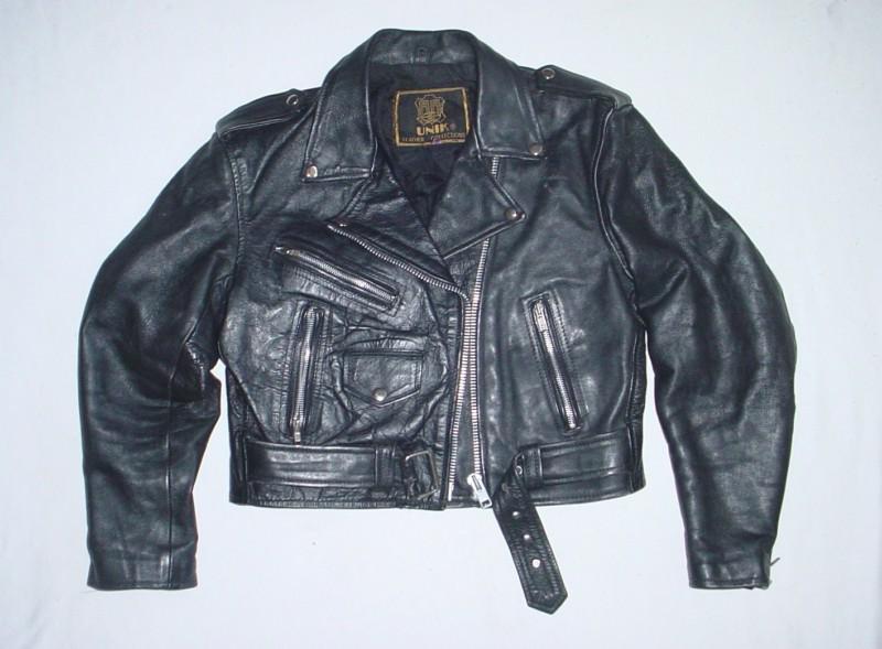 Vintage unik black leather motorcycle jacket