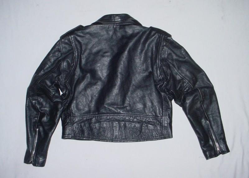 Vintage Unik Black Leather Motorcycle Jacket, US $99.00, image 3