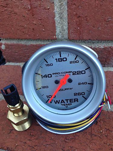 Auto meter water temp gauge wiring & sender 2 5/8". 4455.