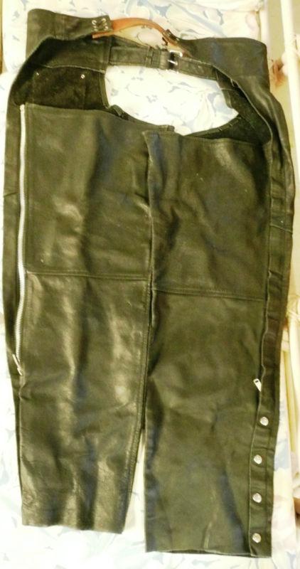 ATL distressed black leather chaps size 6XL, US $29.99, image 2