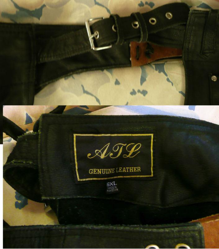 ATL distressed black leather chaps size 6XL, US $29.99, image 5