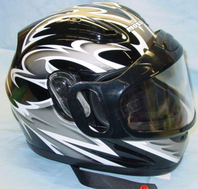 Mossi black/silver full face helmet size small