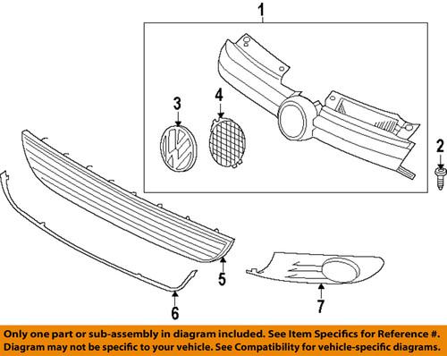 Volkswagen oem 1k9853651dqwa front bumper & grille-upper grille