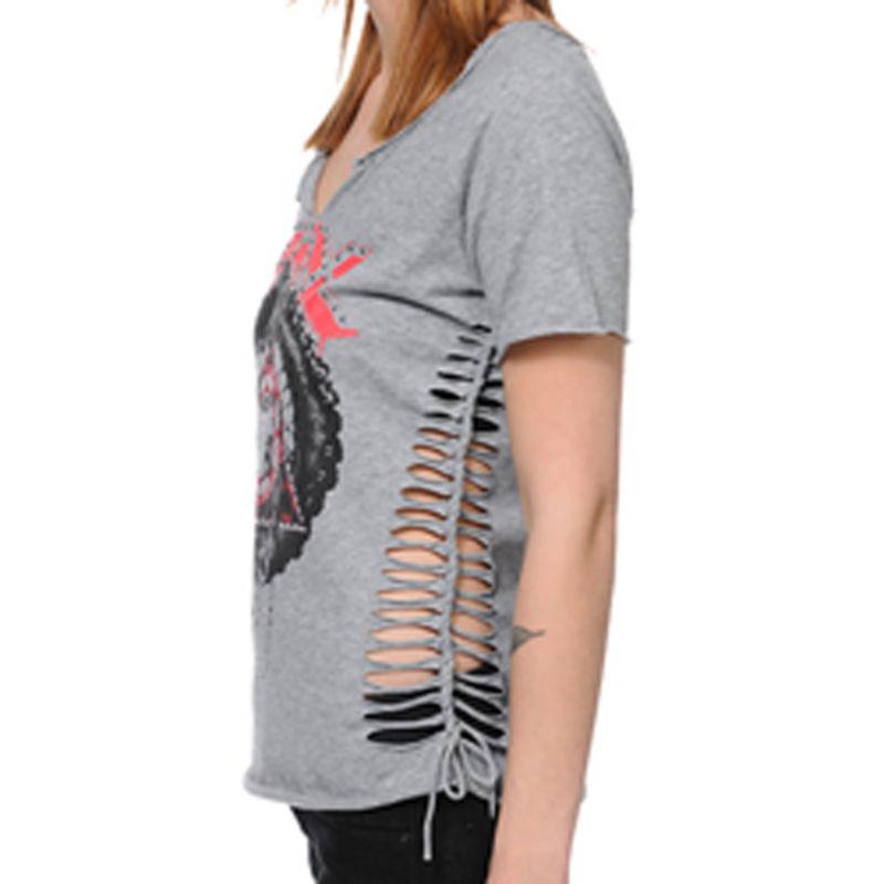 Fox racing shirt gray medium rascal top womens girls ladies shirt