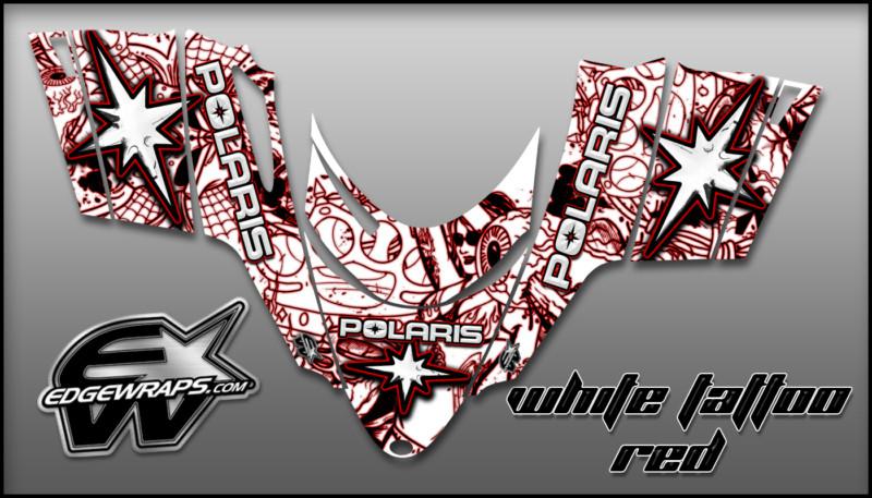 Polaris dragon,shift,rmk, i.q,switchback graphics kit - white tattoo red