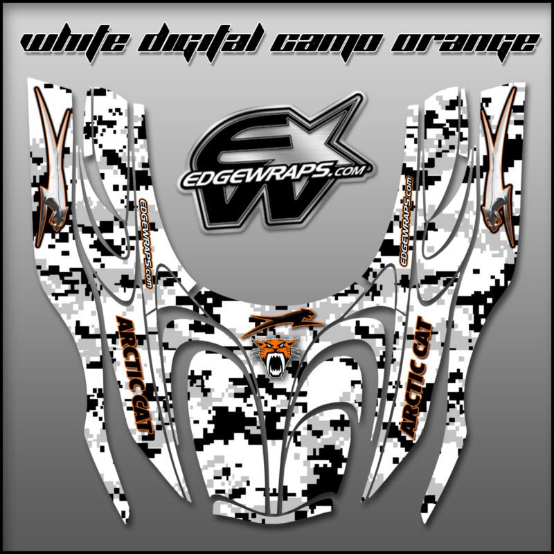 New arctic cat zr 600,500  fits 01-05 snowmobile graphics - white digital orange