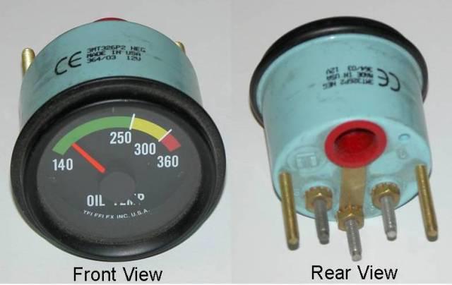 Oil temperature gauge - 12-volt - 2-1/16"   new surplus