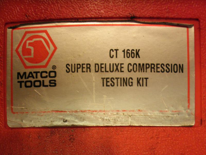 Matco Tools CT 166K Super Deluxe Compression Testing Kit USED, US $135.00, image 3