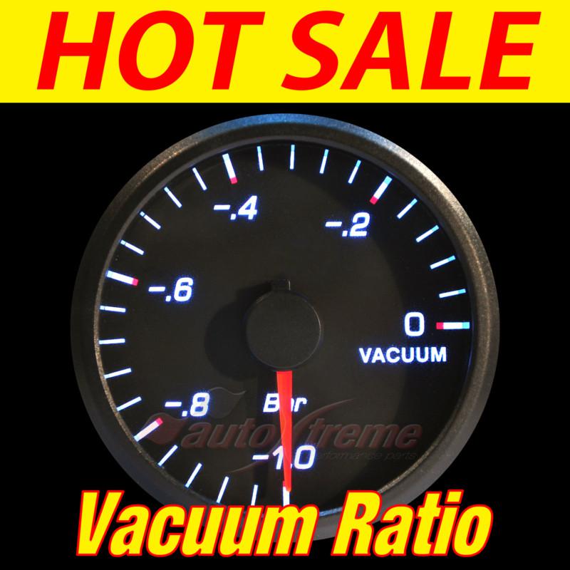 Vacuum ratio universal 12v white light 60mm red pointer slim design gauge meter