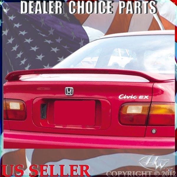 Honda civic 2dr door 1992-1995 oem factory style spoiler wing with light primer