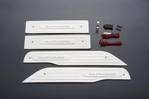 4 pcs of Blue LED Toyota Alphard 2008 ~ DOOR SILL SCUFF PLATE, DOOR ILLUMINATION, US $149.99, image 3