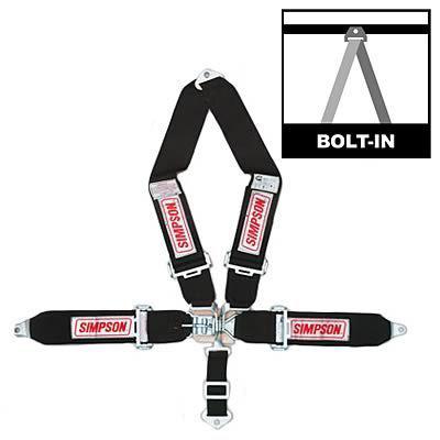 Simpson racing harness complete latch v-type bolt-in roll bar mount black each