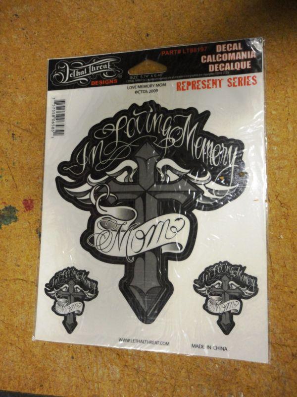 Lethal threat love memory mom decal sticker 6 x 8 free shipping 