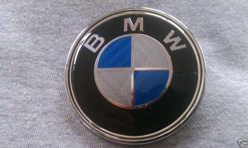 Lot of 10 bmw roundel emblem badge new 73mm blue/white carbon rear trunk logo