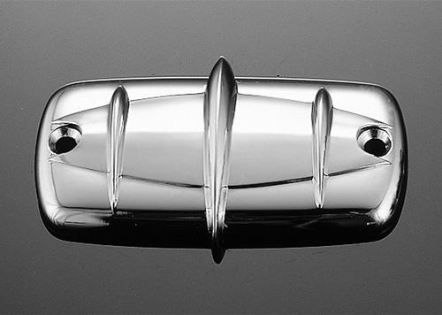 Chrome ribbed brake master cylinder cover - yamaha v-star
