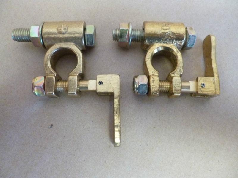 Military grade lever compression lock battery terminals , neg & pos. copper