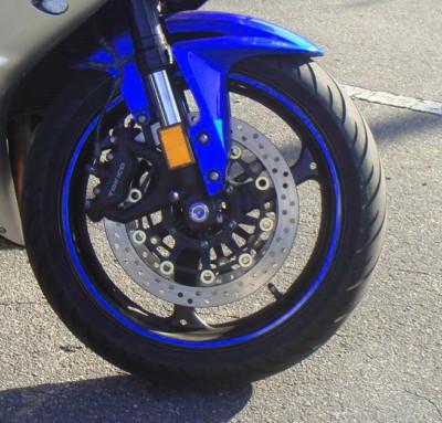 Blue 17 inch motorcycle scooter car bike wheel rim stripes stickers decals