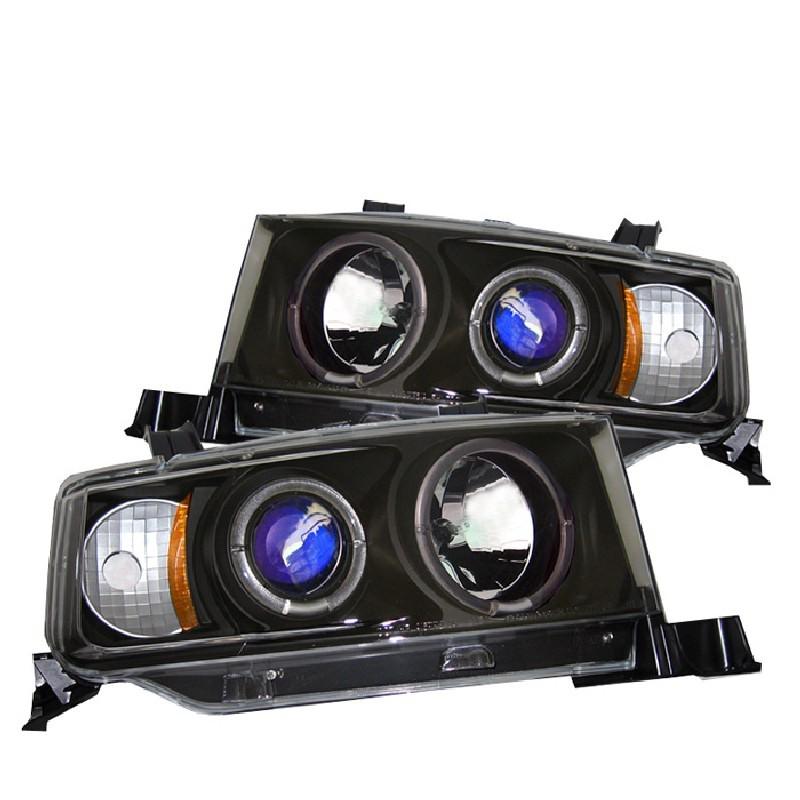 Tln scion xb 03-06 halo projector headlights black w/ free super white bulb