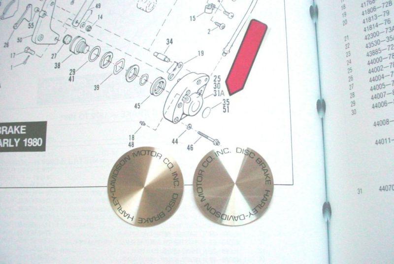 Purchase 2 NOS Harley Shovelhead Brake Caliper Decals 4410872 in