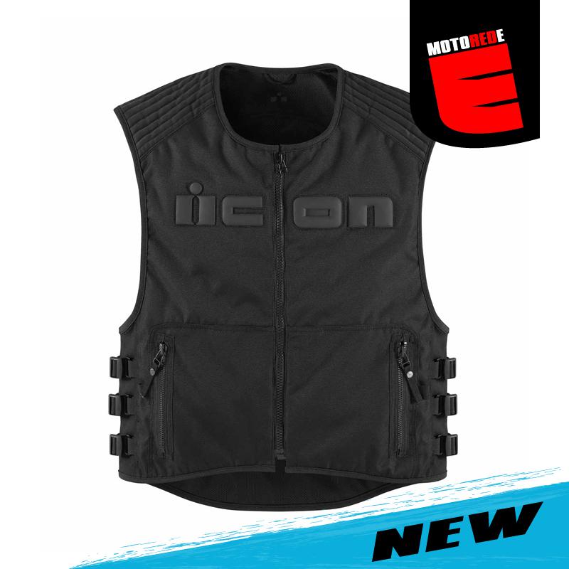 Icon brigand motorcycle textile vest black small - medium s - m