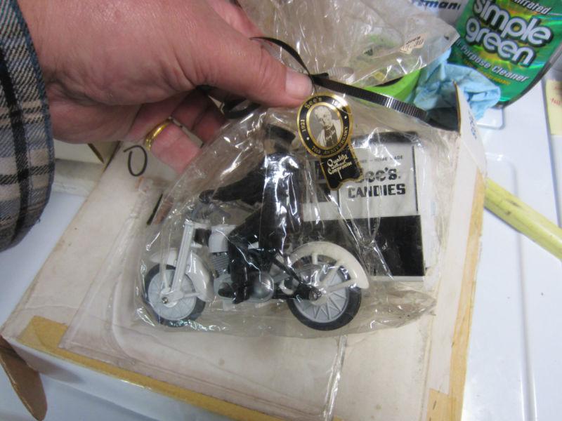 Sees candy die cast1929 xmas gift holds candy,w/cab sidecar motorcycle 