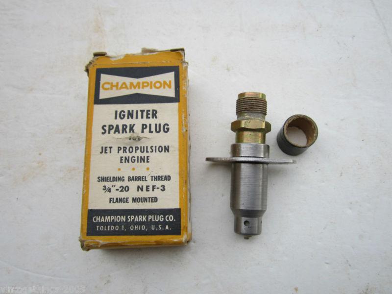 Nos vintage champion no. fs-81 igniter spark plug jet propulsion made in usa