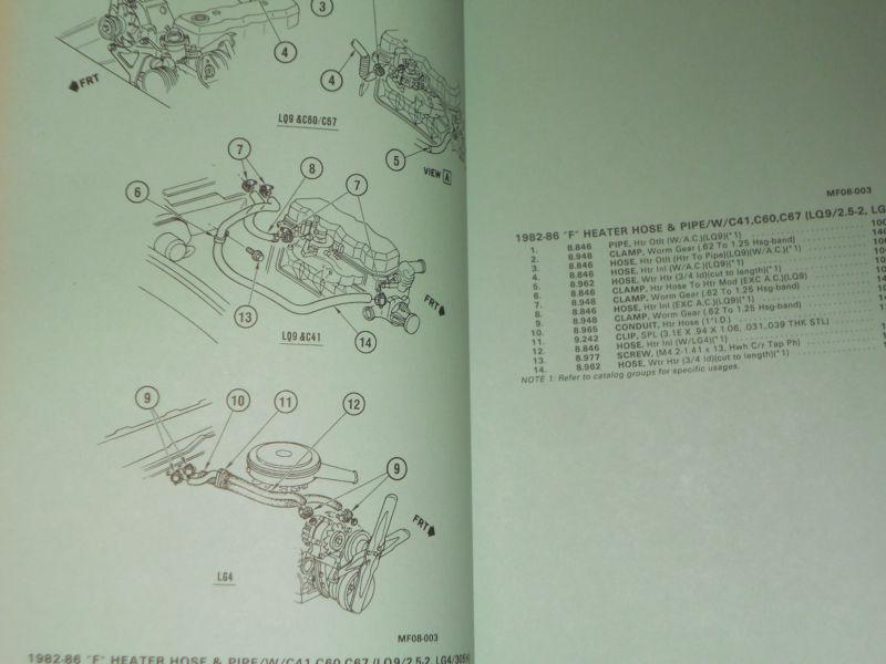 Purchase 19821986 CHEVROLET CAMARO / PARTS CATALOG / ORIGINALTEXT