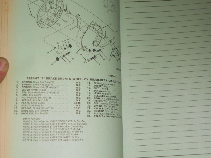 Purchase 19821986 CHEVROLET CAMARO / PARTS CATALOG / ORIGINALTEXT