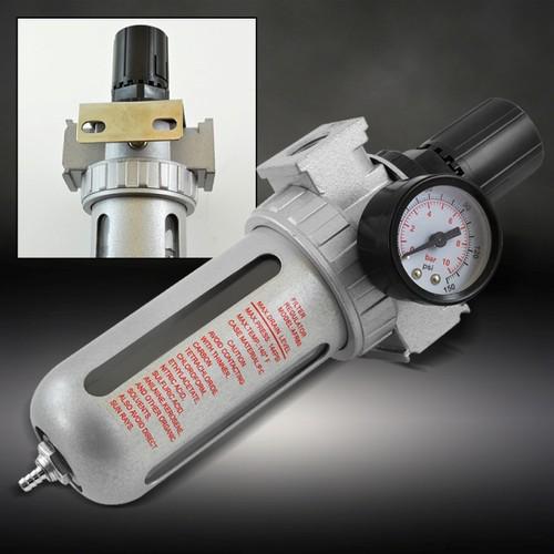 3/8" npt air compressor filter water trap air tools cleaning w/ regulator gauge