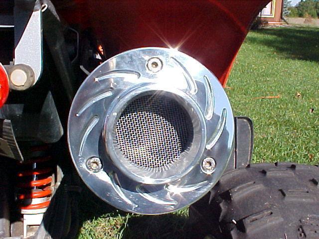 Billet power tip for honda 400ex / 400x atv exhaust made in usa 