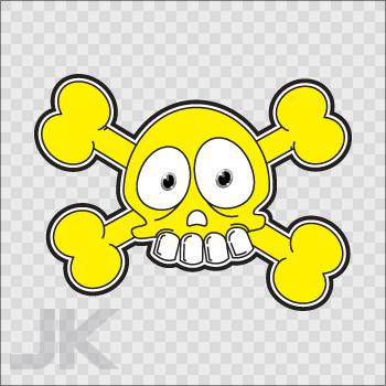 Decals sticker skull skulls crossbones 4 teeth cartoon 0500 ab42z