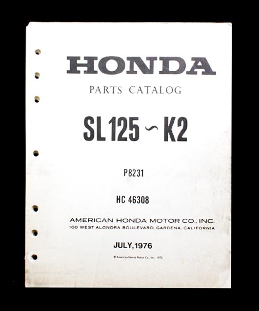 Honda sl125 sl 125 1971-74 parts manual k0 k1 k2 k3 list catalog