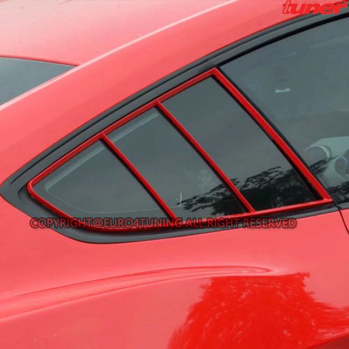 Gt side window fender red scoop louver shield screen for mustang ford 2015-2016