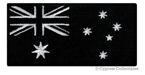 Australian heritage biker patch australia iron-on flag embroidered black version