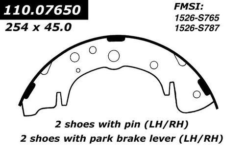 Centric 111.07650 brake pad or shoe, rear-new brake shoe-preferred