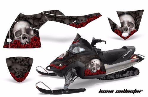 Amr racing sled wrap polaris fusion snowmobile graphics kit 2005-2007 bones blk