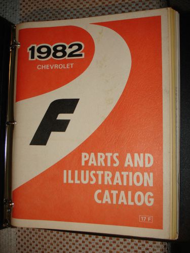 1982 chevy camaro parts book catalog numbers manual illustrations and text