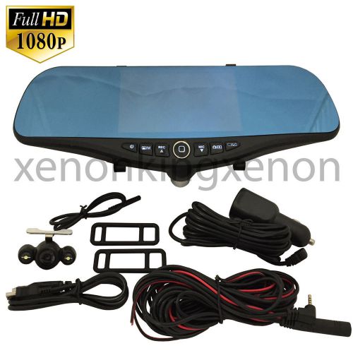 1080 full hd 5" monitor blue tint rearview mirror video camera recorder #f6 car